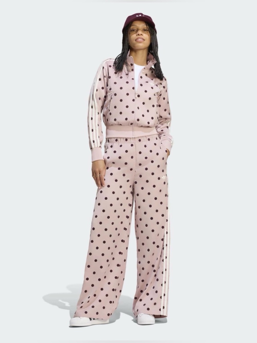 *NEW ARRIVAL* adidas Originals Satin Polka Dot Track Set in Lilac